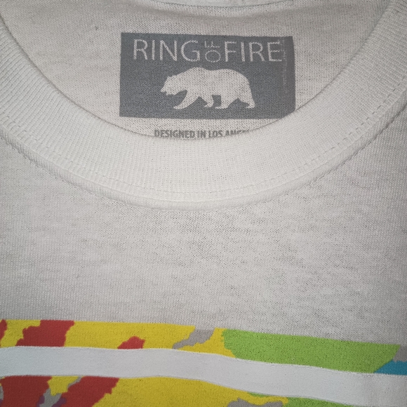 Nwot Men White RING OF FIRE California West Coast T-shirt (XL) - Picture 2 of 5